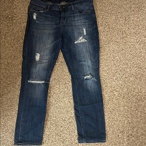 Lucky Brand Dark Blue Distressed Boyfriend Jeans